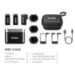 Godox WEC-S Kit2 Microfono Wireless Professionale per Fotocamere Sony e Smartphone – Audio di Alta Qualità per Video, Vlog e Interviste